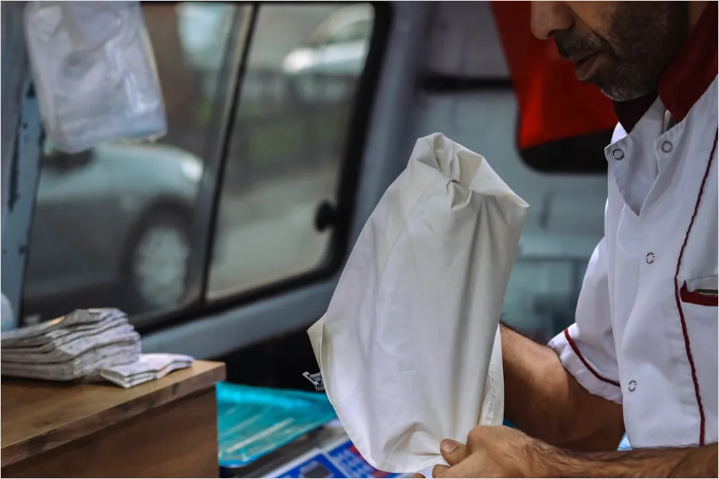 Detail Last Mile Delivery Driver Sorting Packages Van Number 4