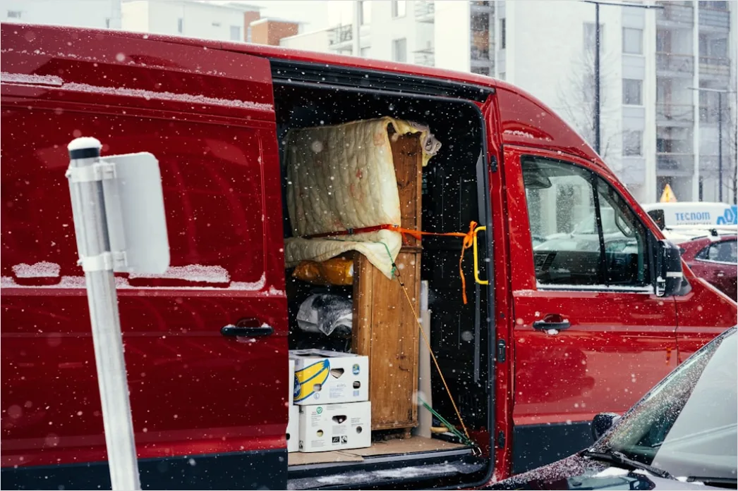 Detail Last Mile Delivery Driver Sorting Packages Van Number 10