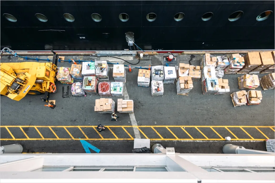 Detail Logistics Worker Loading Truck At Dock Number 20