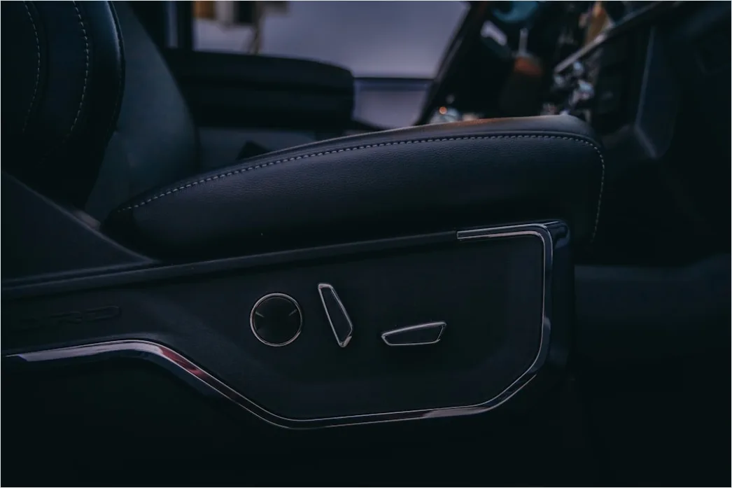 Detail Luxury Car Interior Leather Seats Dashboard Close Up Number 12