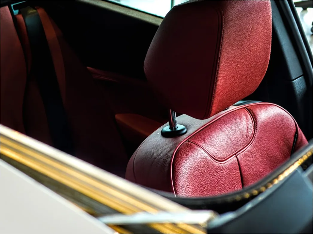 Detail Luxury Car Interior Leather Seats Dashboard Close Up Number 18