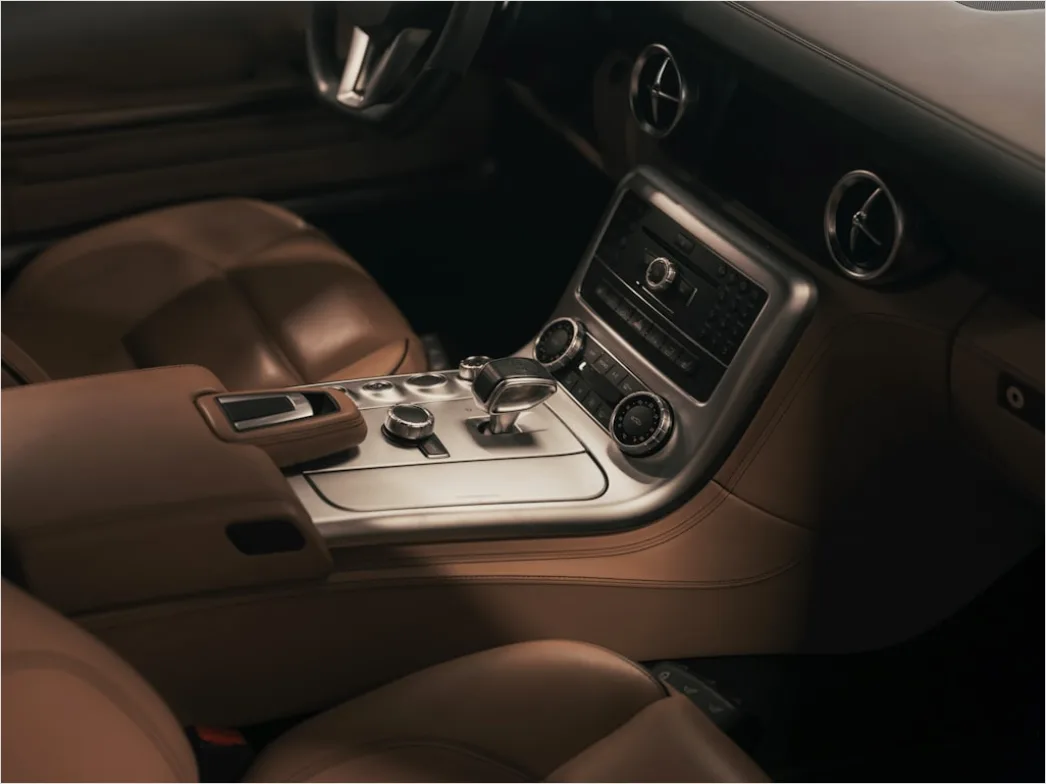Detail Luxury Car Interior Leather Seats Dashboard Close Up Number 9