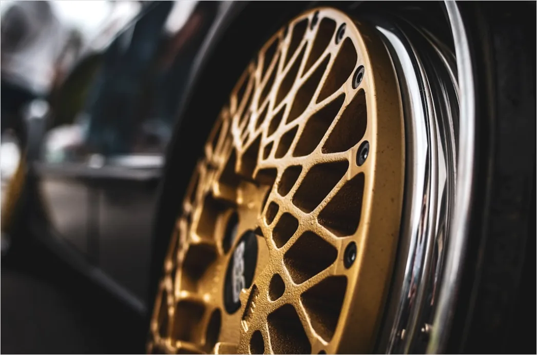 Detail Luxury Car Wheel Rim Detail Close Up Macro Number 9