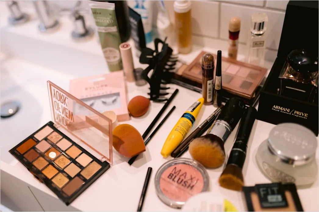 Makeup Vanity Setup Aesthetic Organized Flat Lay 124d