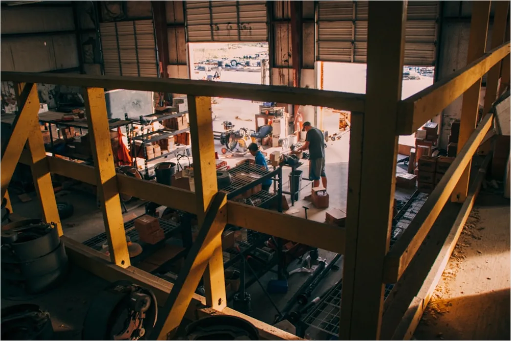 Detail Manufacturing Plant Interior Wide Angle Overhead View Number 6