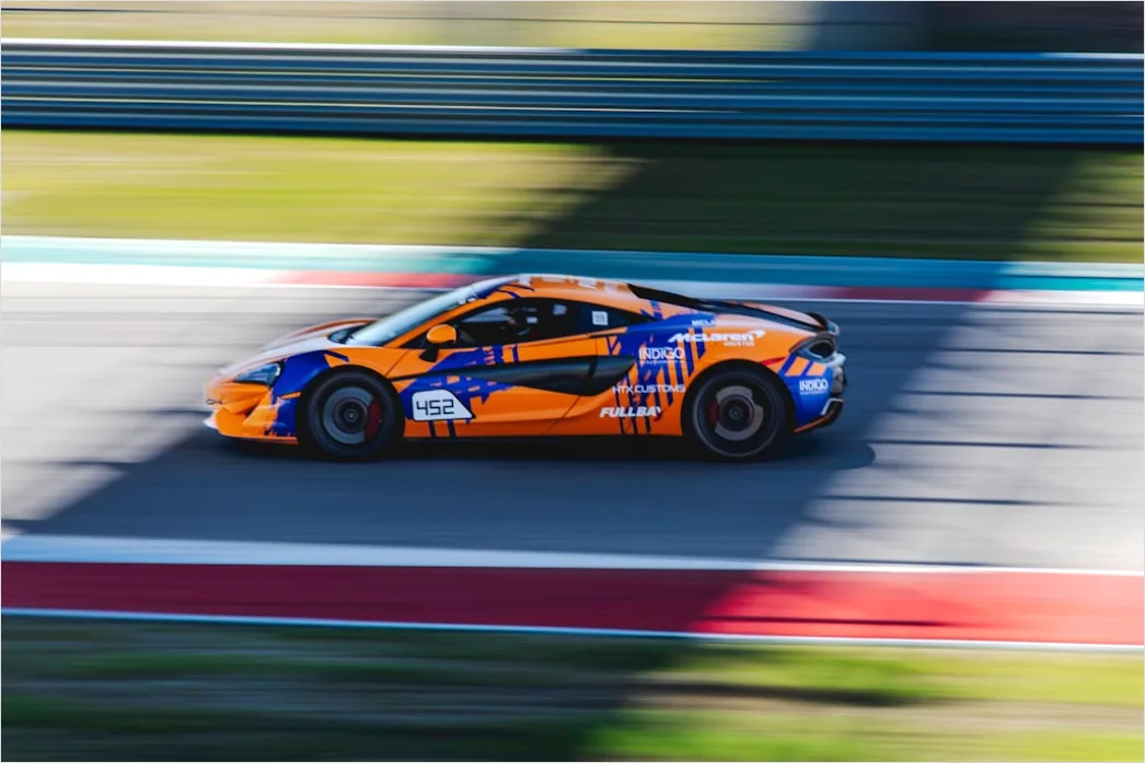 Detail Mclaren Supercar On Track Action Shot Number 9