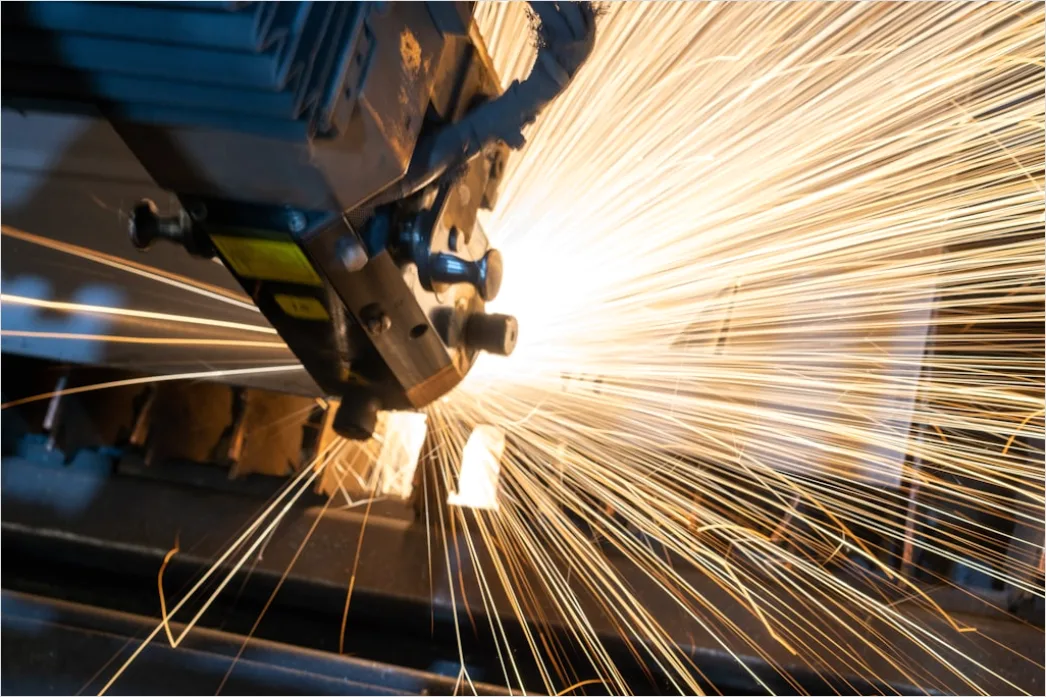 Detail Metal Fabrication Workshop Sparks Grinding Steel Number 9