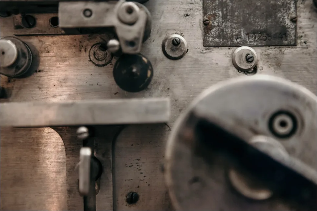Detail Metal Stamping Press Factory Close Up Operation Number 8