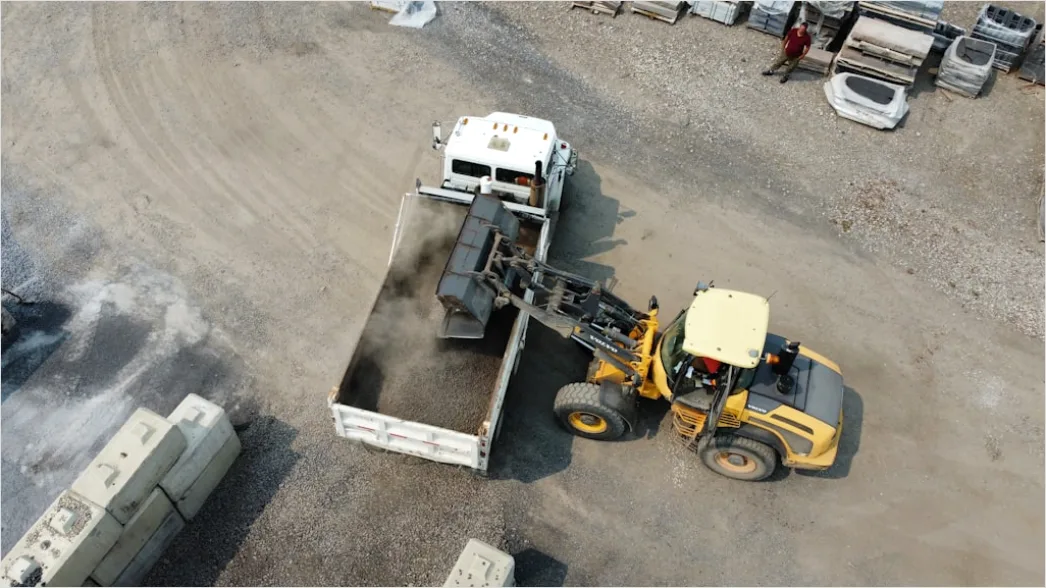 Detail Mining Industrial Site Equipment And Workers Aerial Number 8