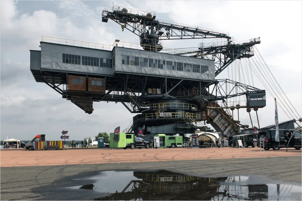 Detail Mining Industrial Site Equipment And Workers Aerial Number 9