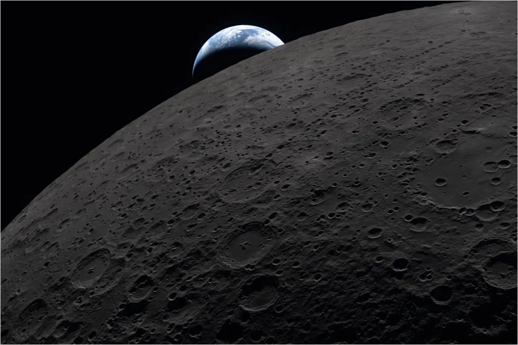 Detail Moon Surface Concept Space Exploration Illustration Number 5