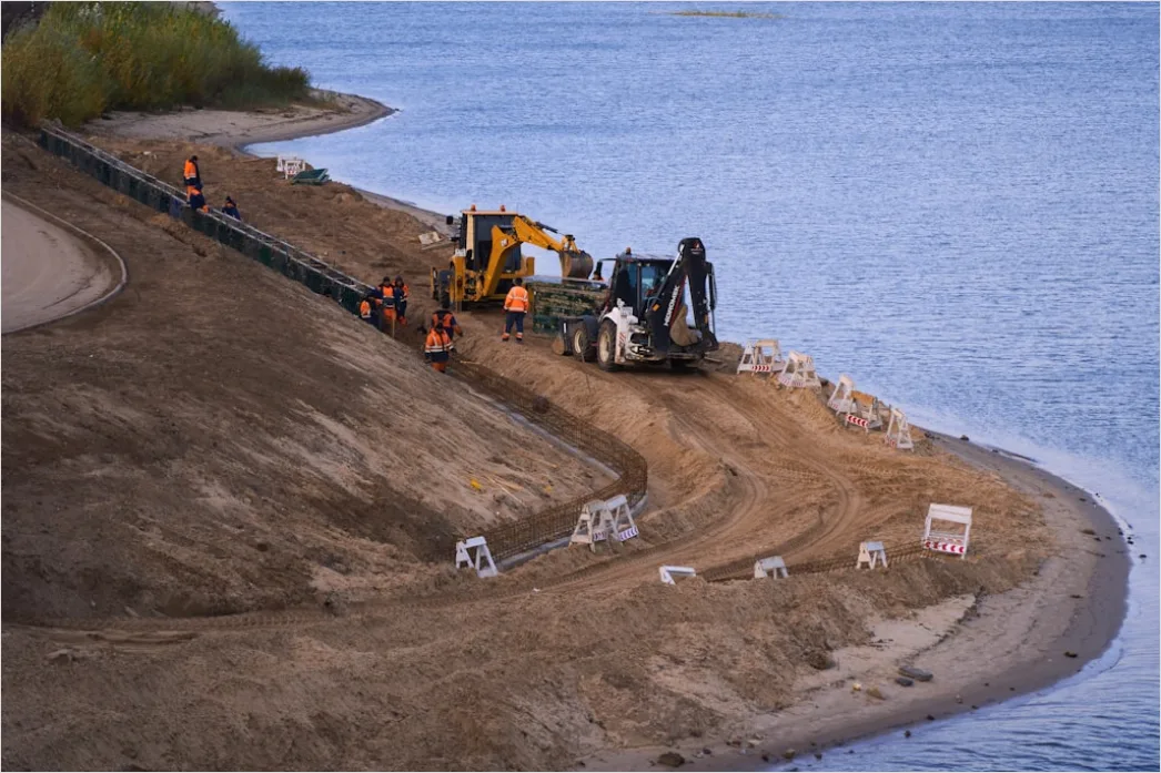 Detail Natural Gas Pipeline Construction Workers Laying Pipe Number 8