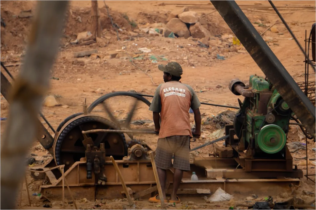 Detail Oil Field Workers Drilling Rig Operation Closeup Number 17