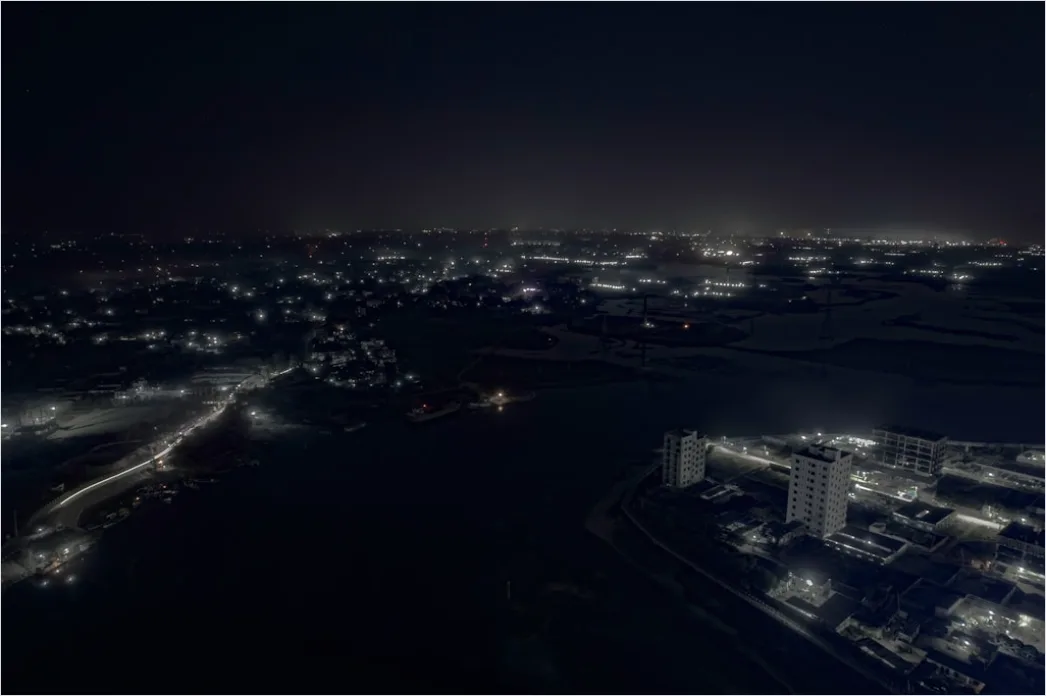 Detail Oil Refinery Industrial Complex Aerial Night View Number 17