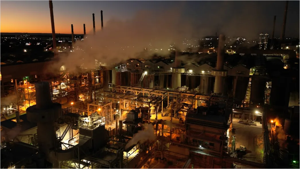 Detail Oil Refinery Industrial Complex Aerial Night View Number 20