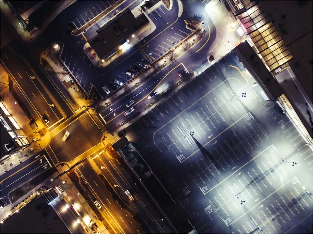 Detail Oil Refinery Industrial Complex Aerial Night View Number 3