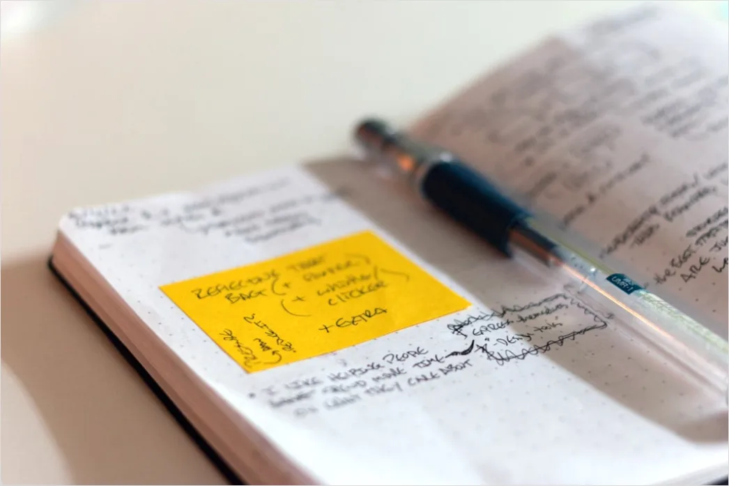 Detail Open Notebook With Handwritten Notes Close Up Number 5