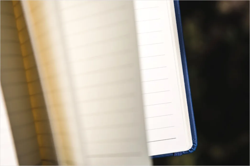 Detail Open Notebook With Handwritten Notes Close Up Number 9