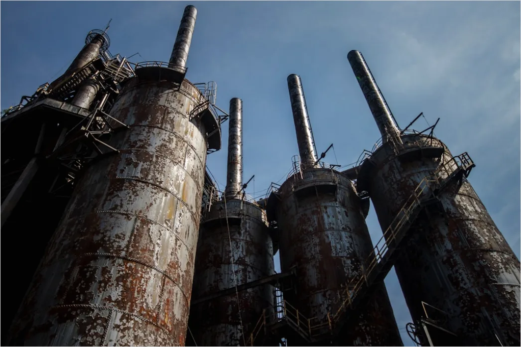 Detail Petroleum Refinery Distillation Tower Exterior Close Up Number 12