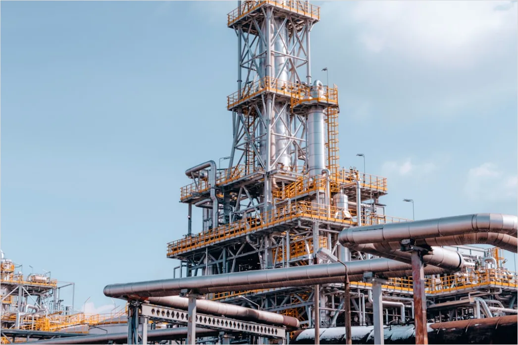 Detail Petroleum Refinery Distillation Tower Exterior Close Up Number 4