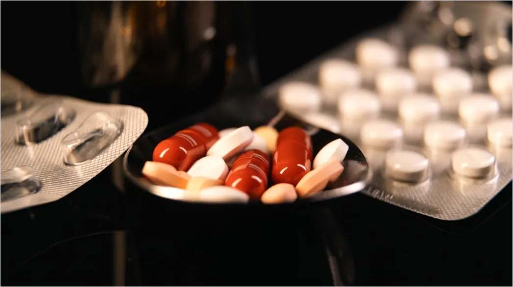 Detail Pharmacology Research Concept With Pills And Lab Number 19