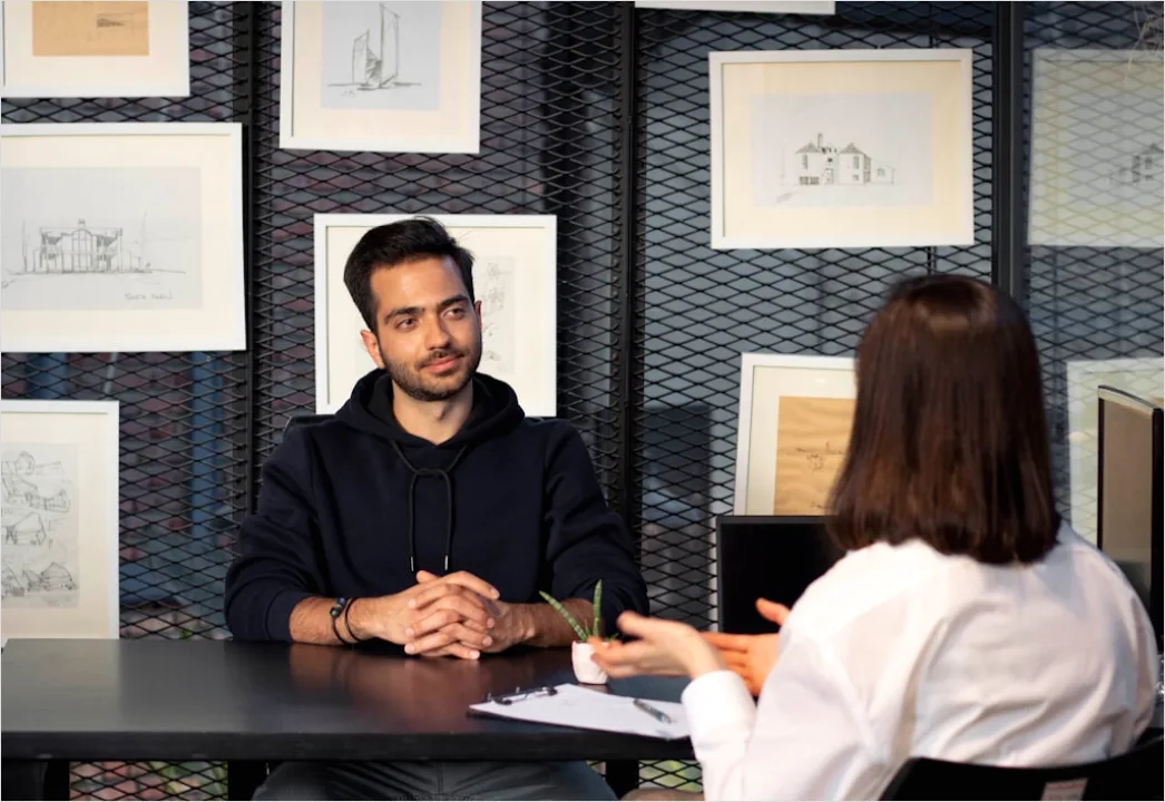 Press Interview Scientist Explaining Research Findings 5380