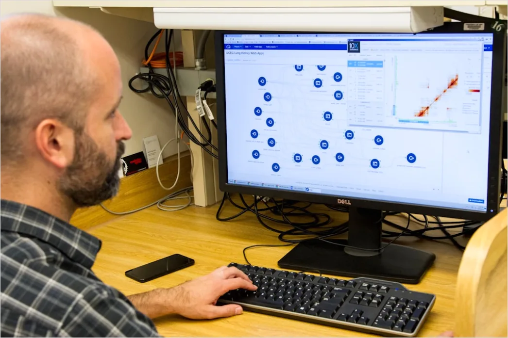 Detail Researcher Analyzing Data On Multiple Monitors Number 13