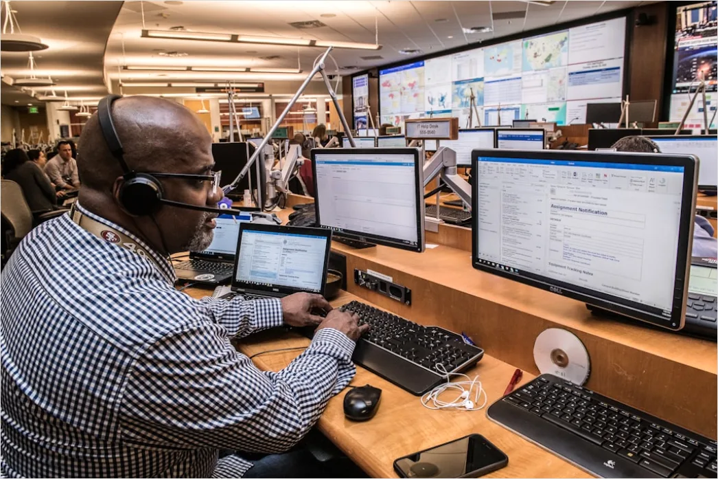 Detail Researcher Analyzing Data On Multiple Monitors Number 14
