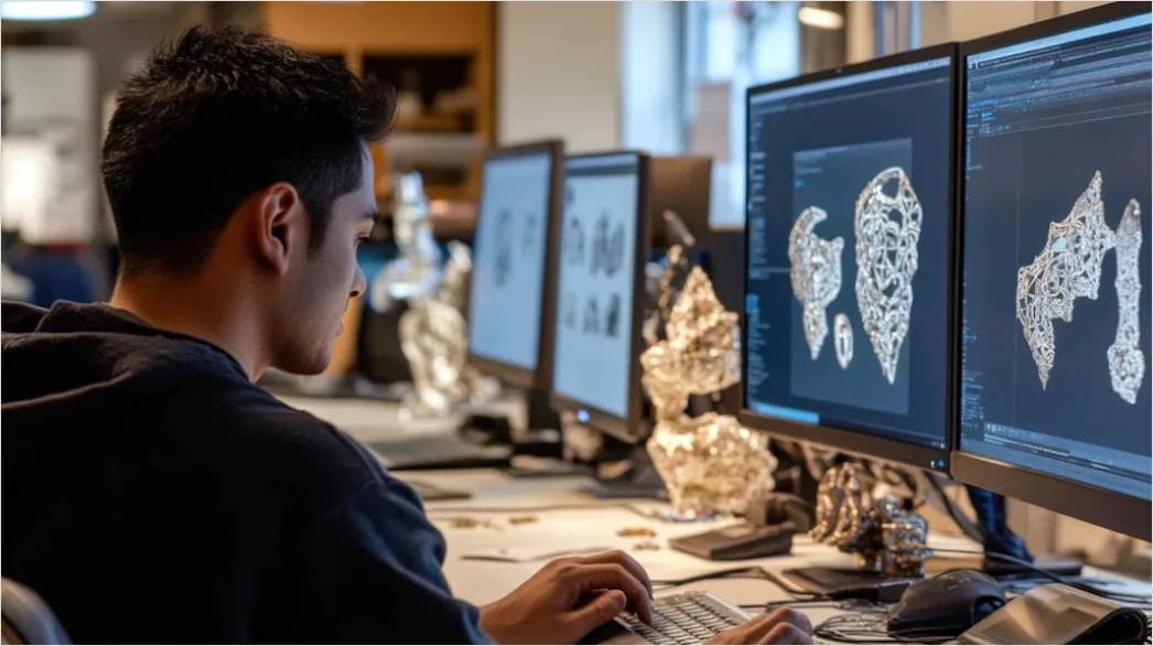 Detail Researcher Analyzing Data On Multiple Monitors Number 18