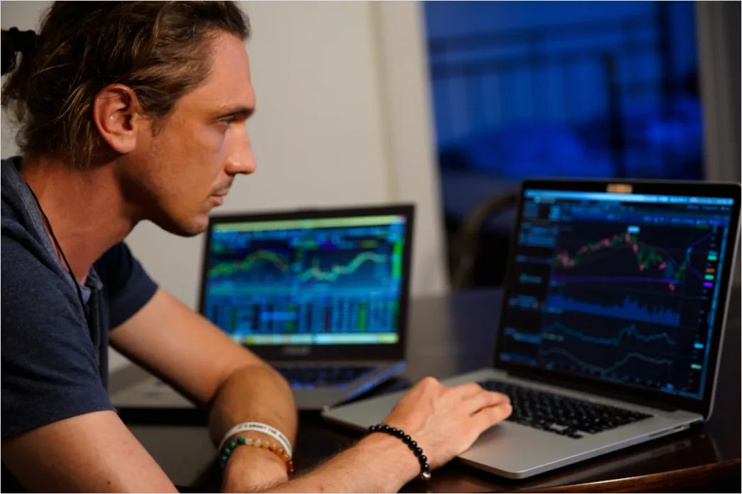 Detail Researcher Analyzing Data On Multiple Monitors Number 5
