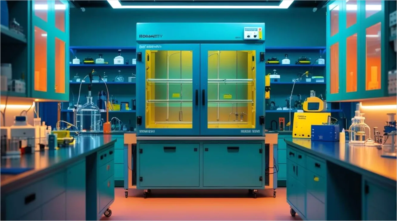 Detail Researcher Using Biosafety Cabinet In Lab Number 16