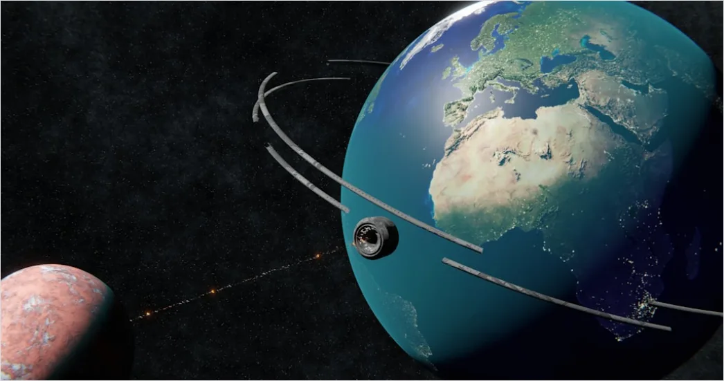 Satellite In Orbit Earth Science Concept 2c50