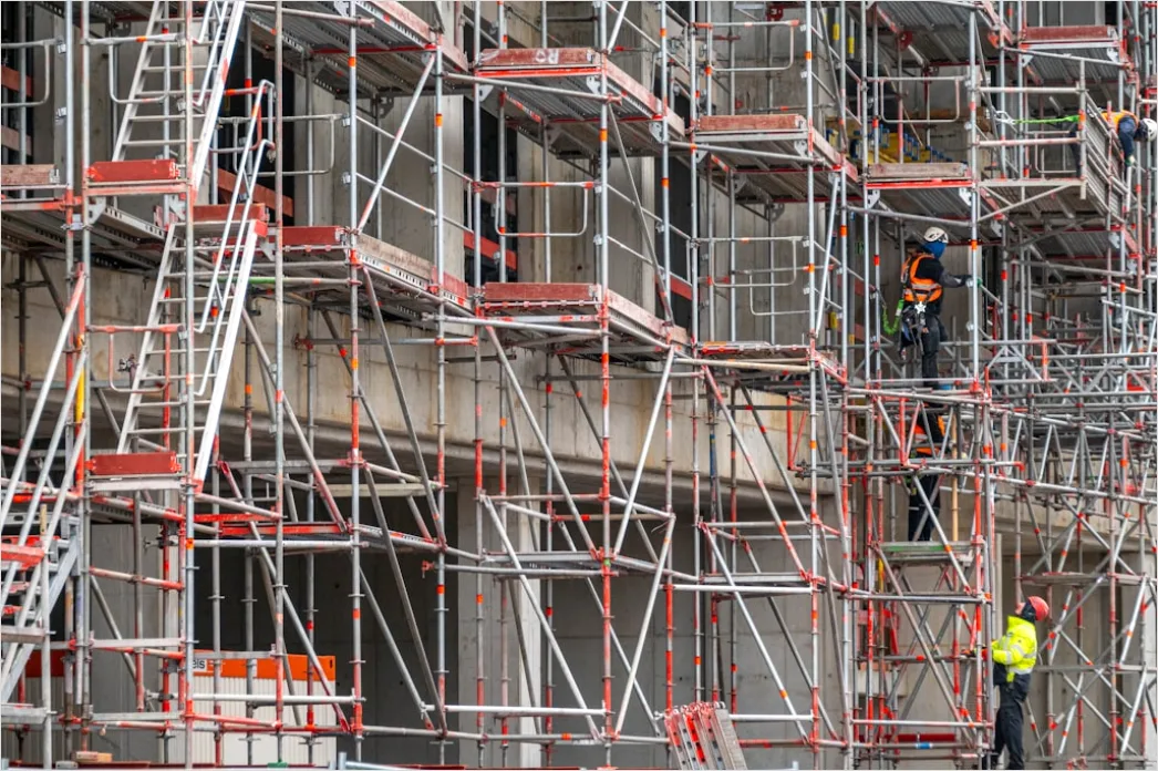 Detail Scaffolding Construction Site Workers At Height Number 2