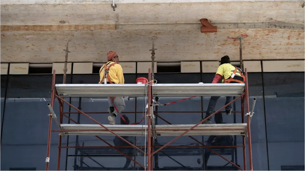 Detail Scaffolding Construction Site Workers At Height Number 5