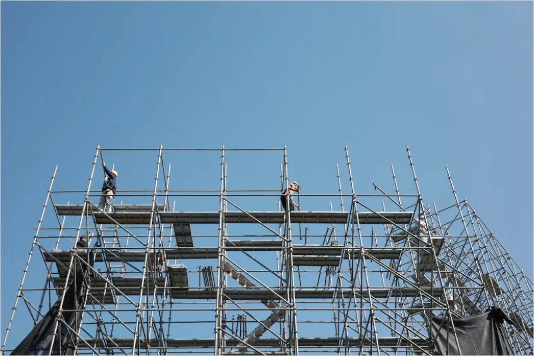 Detail Scaffolding Construction Site Workers At Height Number 8