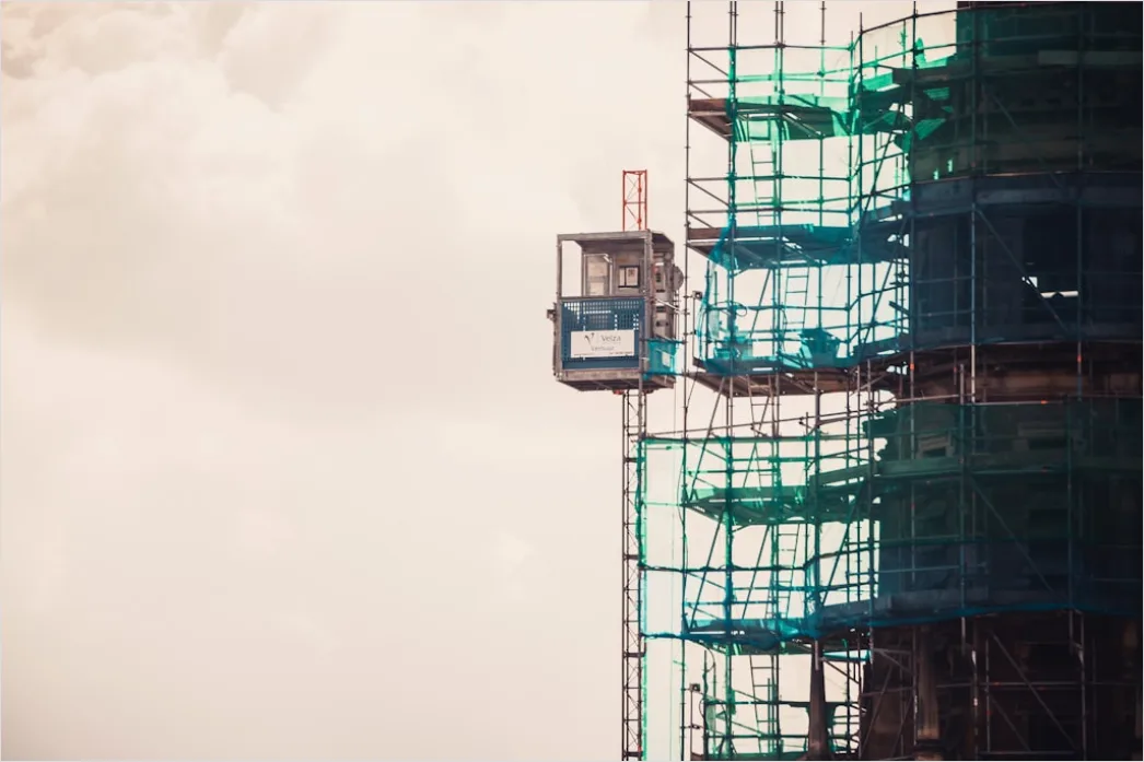 Detail Scaffolding Construction Site Workers At Height Number 9