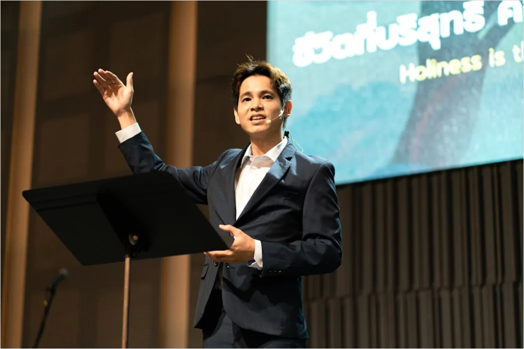 Detail Scientist Presenting Research Poster At Conference Number 6
