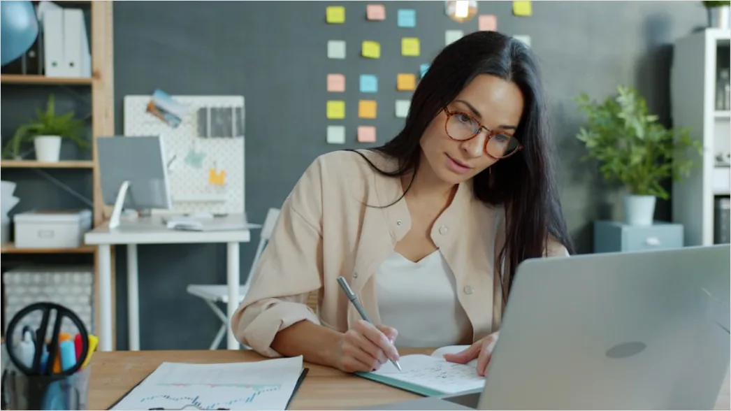 Detail Scientist Writing Manuscript In Office Workspace Number 4