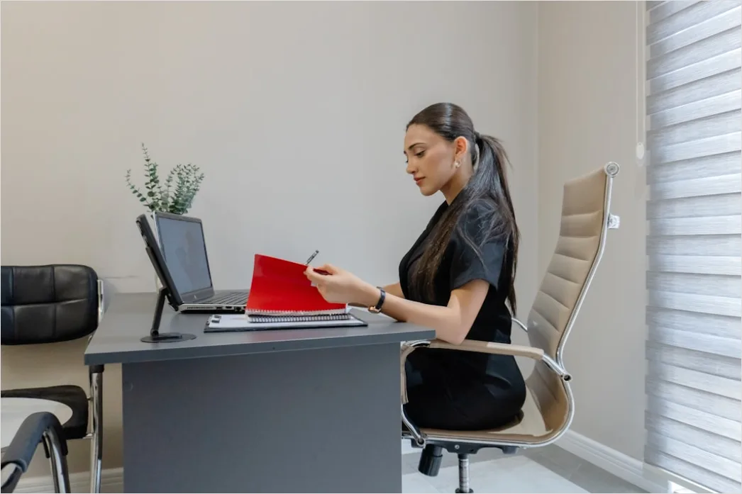 Detail Scientist Writing Manuscript In Office Workspace Number 9
