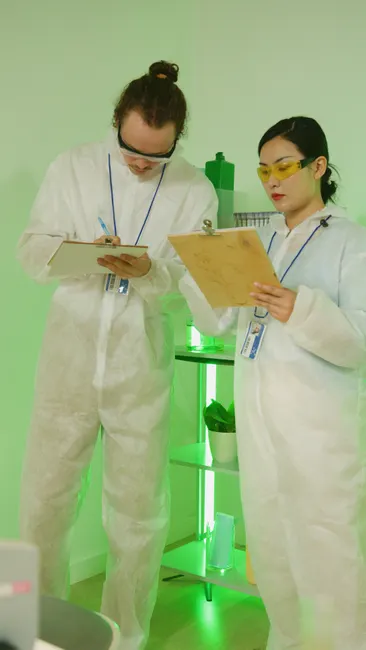 Detail Scientist Writing Notes In Lab Notebook Number 18