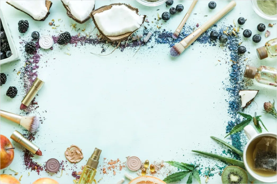 Detail Skincare Ingredients Flat Lay Natural Background Number 11
