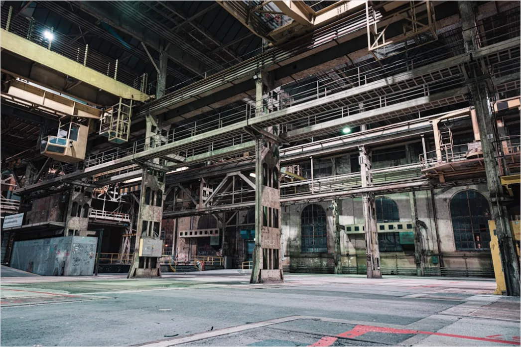 Detail Steel Beam Manufacturing Plant Interior Wide View Number 20