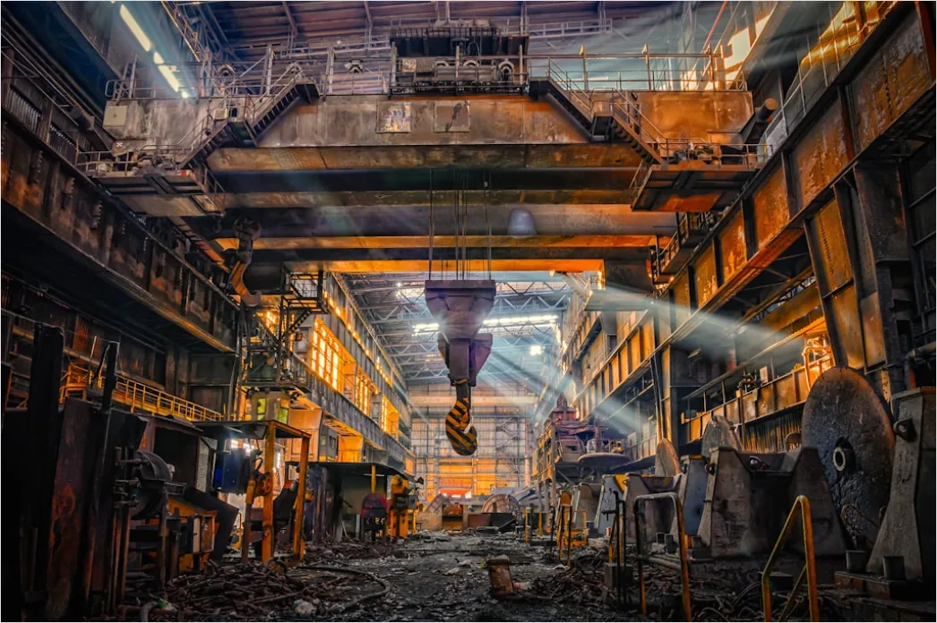 Detail Steel Beam Manufacturing Plant Interior Wide View Number 3