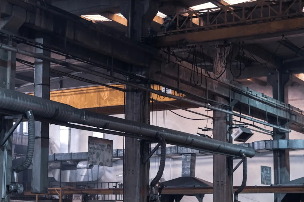 Detail Steel Beam Manufacturing Plant Interior Wide View Number 7