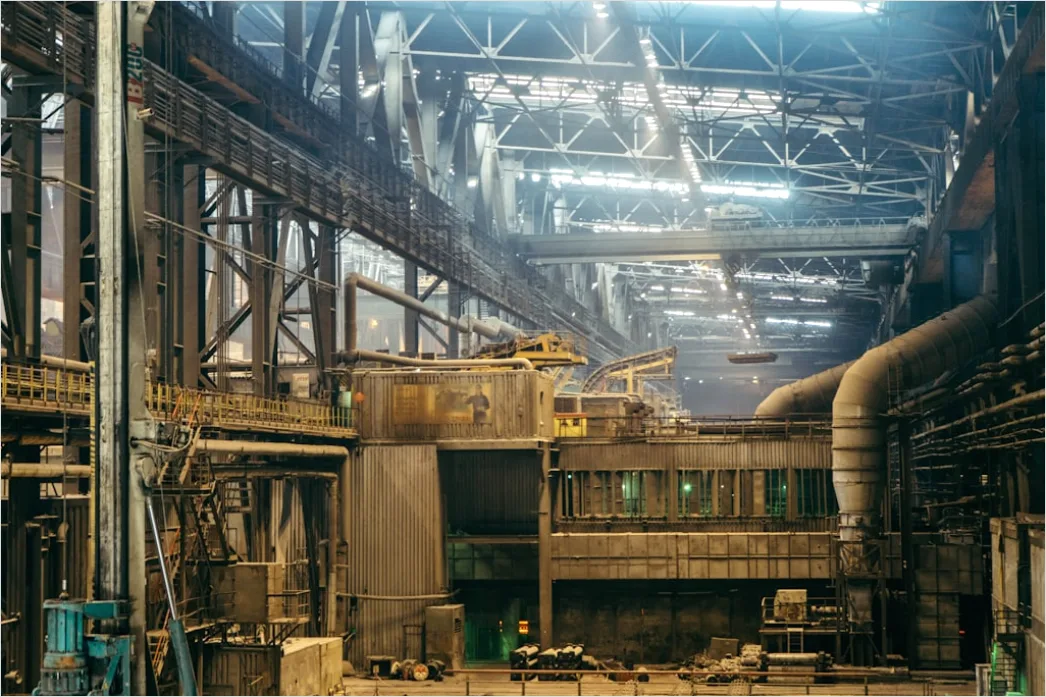 Detail Steel Beam Manufacturing Plant Interior Wide View Number 9