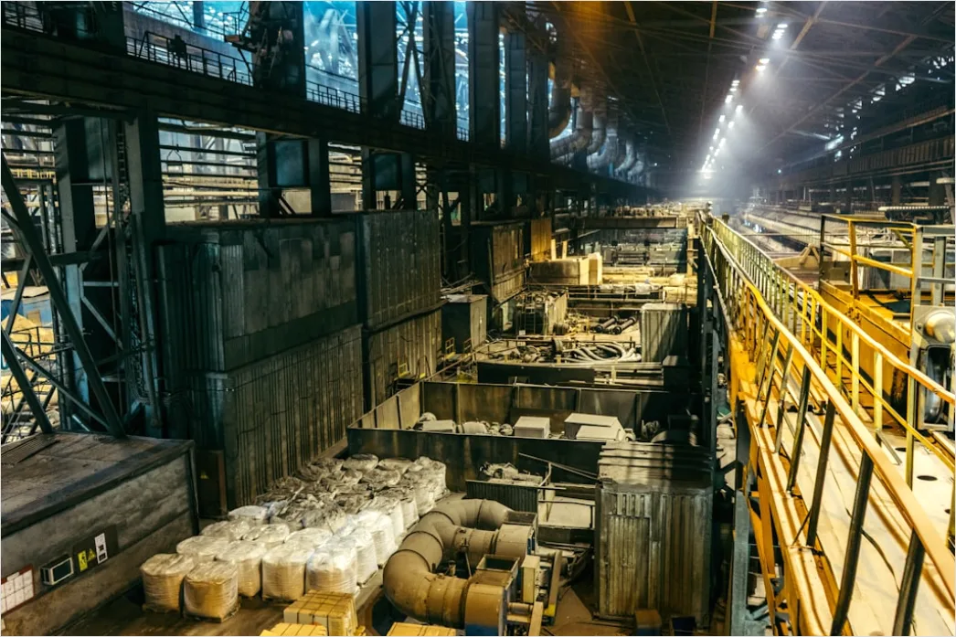 Detail Steel Beam Manufacturing Plant Interior Wide View Number 10