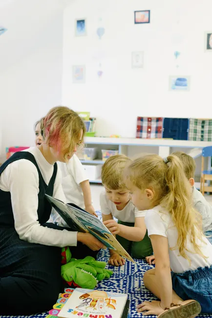 Detail Storytime Circle Preschool Teacher Reading Book Number 11