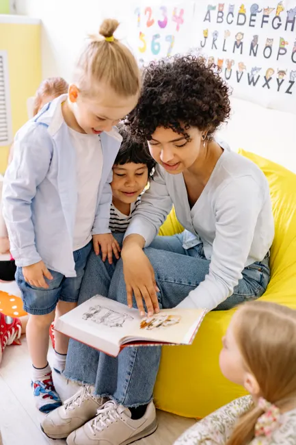 Detail Storytime Circle Preschool Teacher Reading Book Number 4
