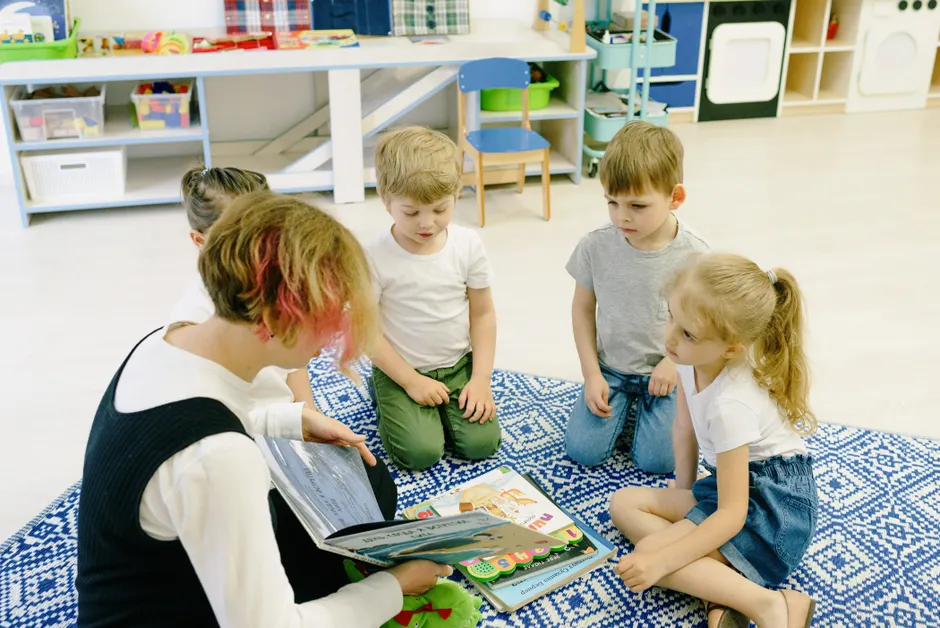 Detail Storytime Circle Preschool Teacher Reading Book Number 5