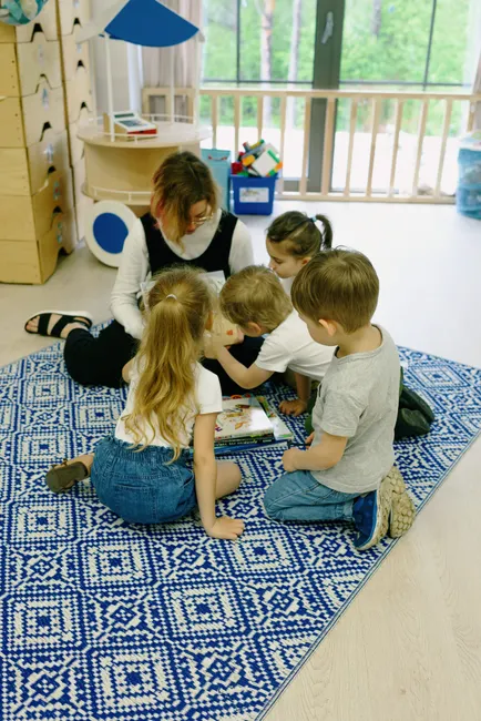 Detail Storytime Circle Preschool Teacher Reading Book Number 9